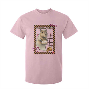 Halloween Capybara T Shirt For Kid Funny Too Chill To Boo TS12 Light Pink Print Your Wear