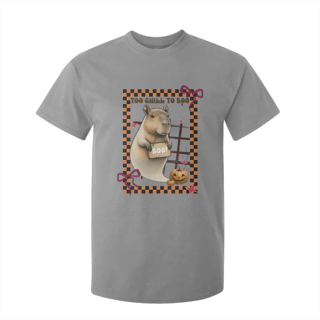 Halloween Capybara T Shirt For Kid Funny Too Chill To Boo TS12 Sport Gray Print Your Wear