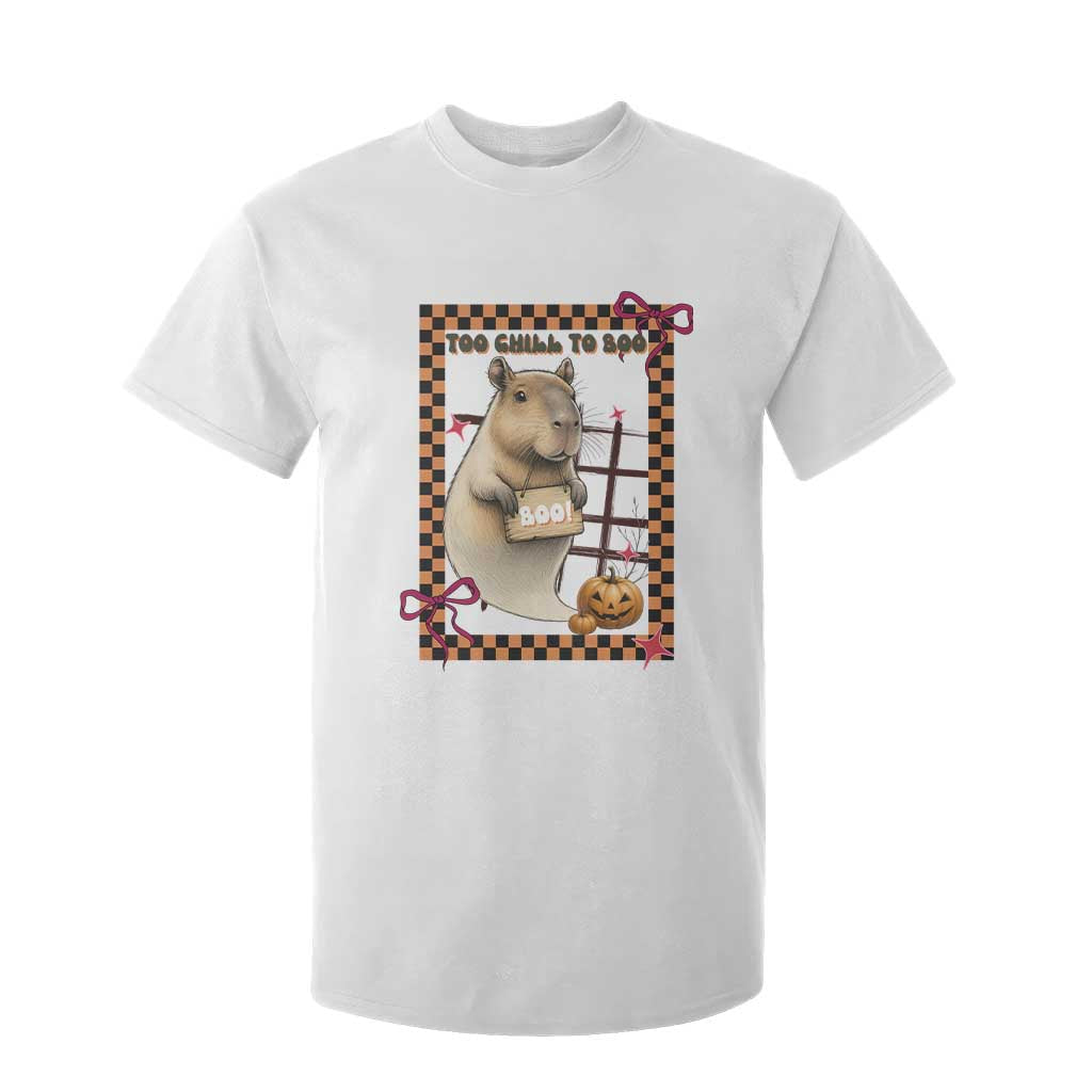 Halloween Capybara T Shirt For Kid Funny Too Chill To Boo TS12 White Print Your Wear