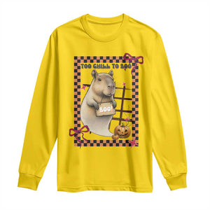 Halloween Capybara Long Sleeve Shirt Funny Too Chill To Boo TS12 Daisy Print Your Wear