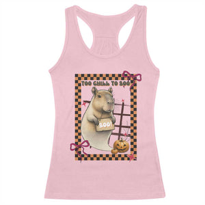 Halloween Capybara Racerback Tank Top Funny Too Chill To Boo TS12 Light Pink Print Your Wear