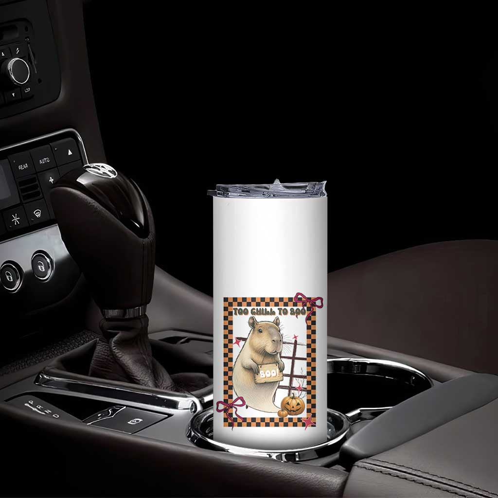 Halloween Capybara Skinny Tumbler Funny Too Chill To Boo TS12 Print Your Wear