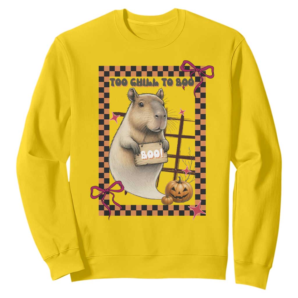 Halloween Capybara Sweatshirt Funny Too Chill To Boo TS12 Daisy Print Your Wear