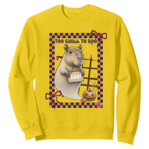 Halloween Capybara Sweatshirt Funny Too Chill To Boo TS12 Daisy Print Your Wear