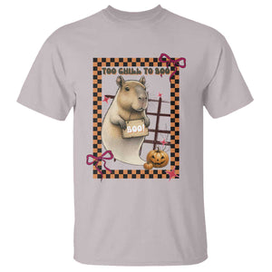 Halloween Capybara T Shirt Funny Too Chill To Boo TS12 Ice Gray Print Your Wear