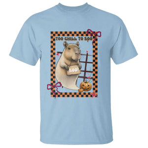 Halloween Capybara T Shirt Funny Too Chill To Boo TS12 Light Blue Print Your Wear