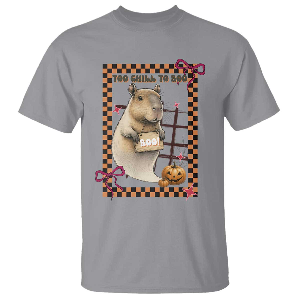 Halloween Capybara T Shirt Funny Too Chill To Boo TS12 Sport Gray Print Your Wear