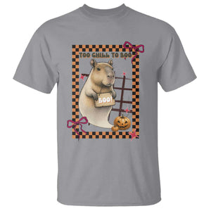 Halloween Capybara T Shirt Funny Too Chill To Boo TS12 Sport Gray Print Your Wear