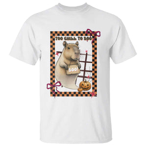 Halloween Capybara T Shirt Funny Too Chill To Boo TS12 White Print Your Wear