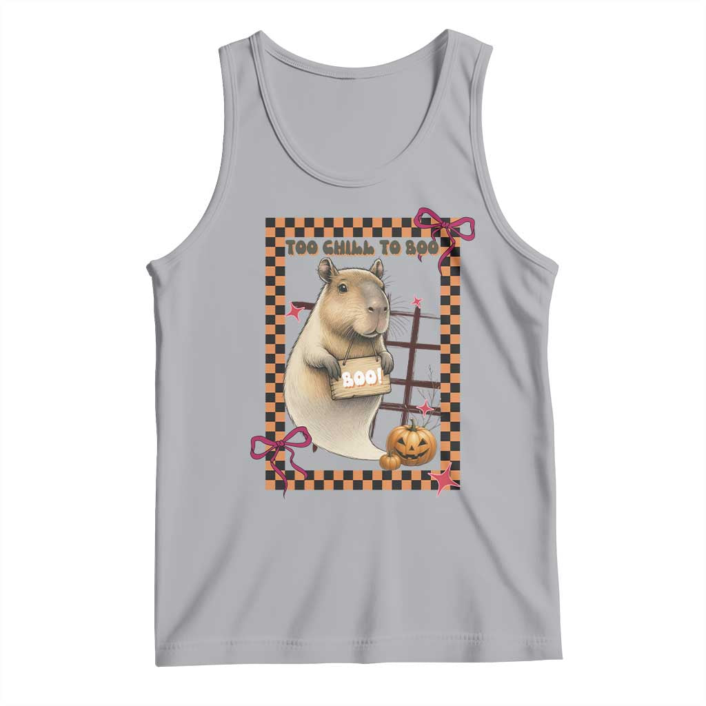 Halloween Capybara Tank Top Funny Too Chill To Boo TS12 Athletic Heather Print Your Wear