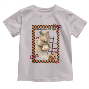 Halloween Capybara Toddler T Shirt Funny Too Chill To Boo TS12 Ice Gray Print Your Wear