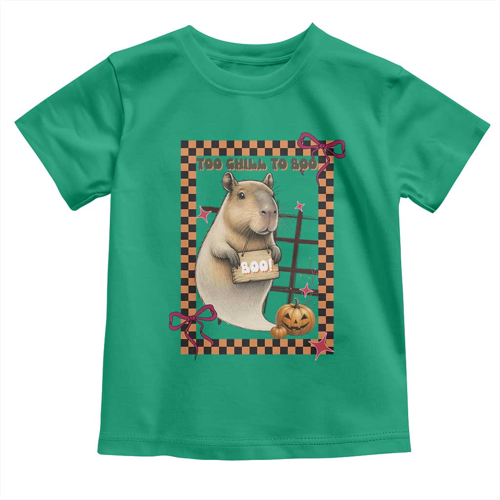 Halloween Capybara Toddler T Shirt Funny Too Chill To Boo TS12 Irish Green Print Your Wear