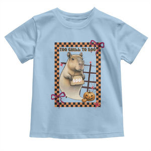 Halloween Capybara Toddler T Shirt Funny Too Chill To Boo TS12 Light Blue Print Your Wear