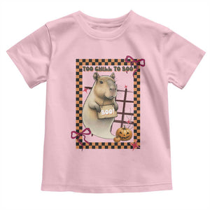 Halloween Capybara Toddler T Shirt Funny Too Chill To Boo TS12 Light Pink Print Your Wear