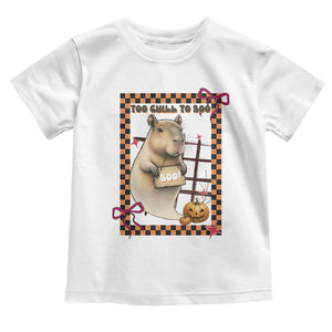Halloween Capybara Toddler T Shirt Funny Too Chill To Boo TS12 White Print Your Wear