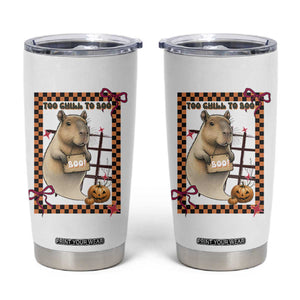 Halloween Capybara Tumbler Cup Funny Too Chill To Boo TS12 White Print Your Wear