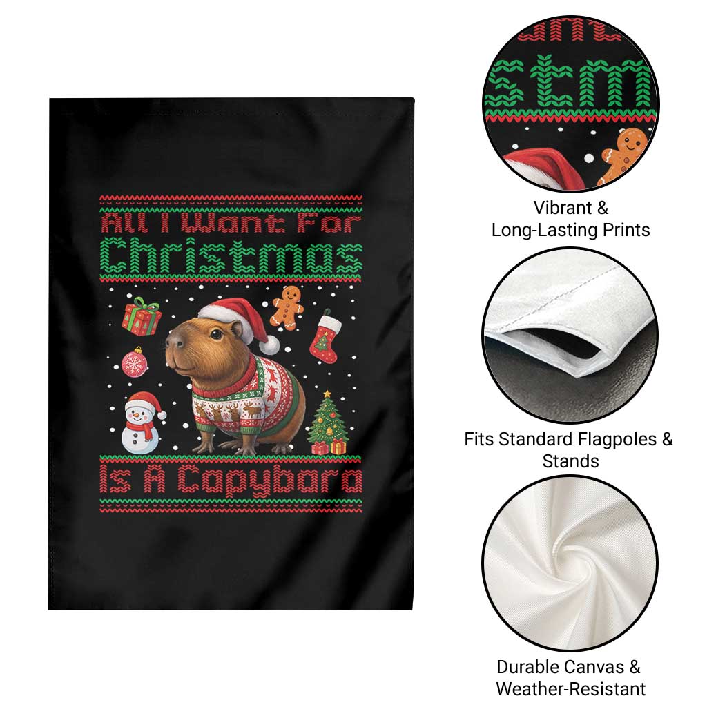 Funny Xmas Garden Flag All I Want For Christmas Is A Capybara TS12 Print Your Wear