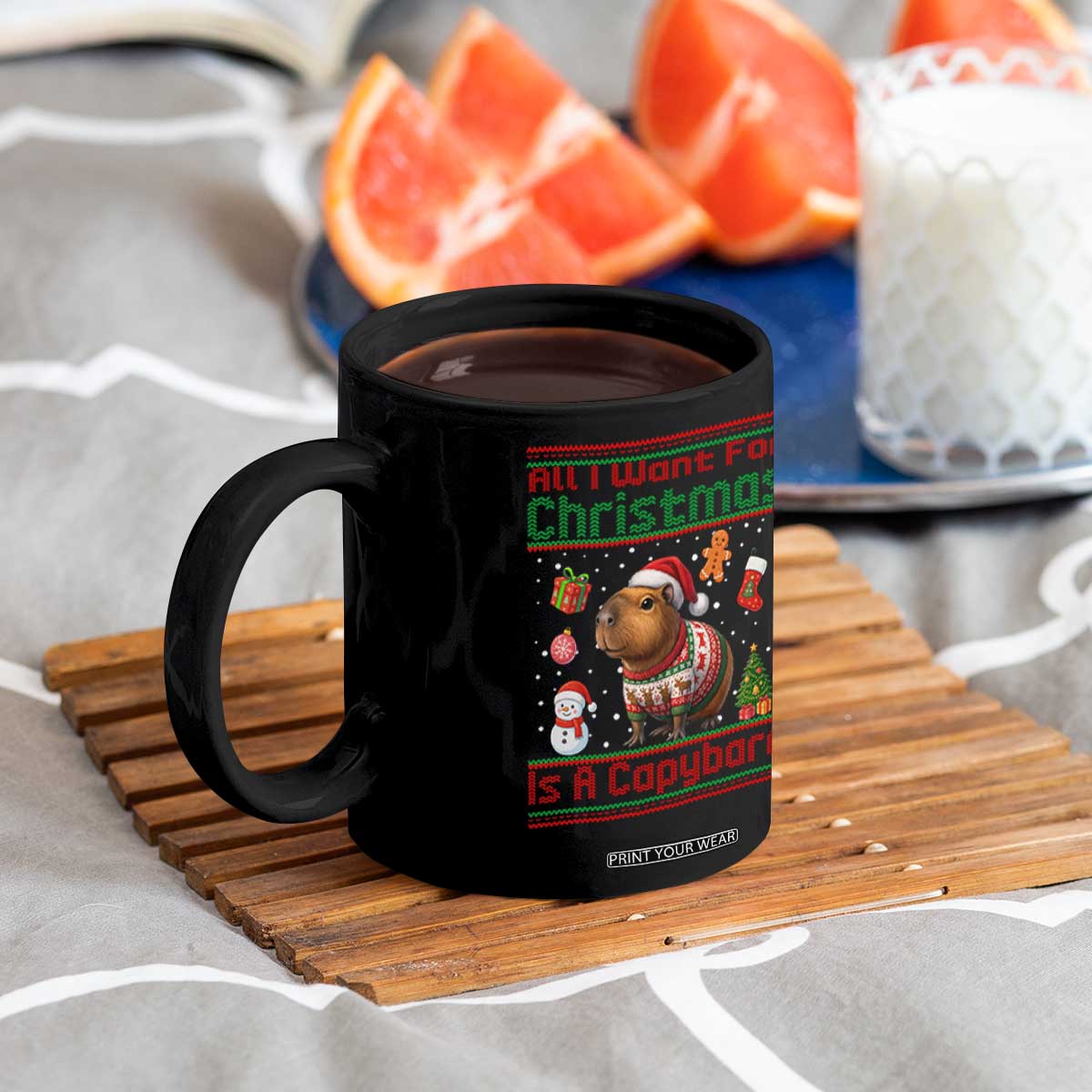 Funny Xmas Coffee Mug All I Want For Christmas Is A Capybara TS12 Print Your Wear