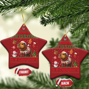 Funny Xmas Christmas Ornament All I Want For Christmas Is A Capybara TS12 Star Red Print Your Wear