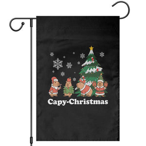 Christmas Capybara Garden Flag Funny Capy Xmas Gift Idea TS12 Black Print Your Wear
