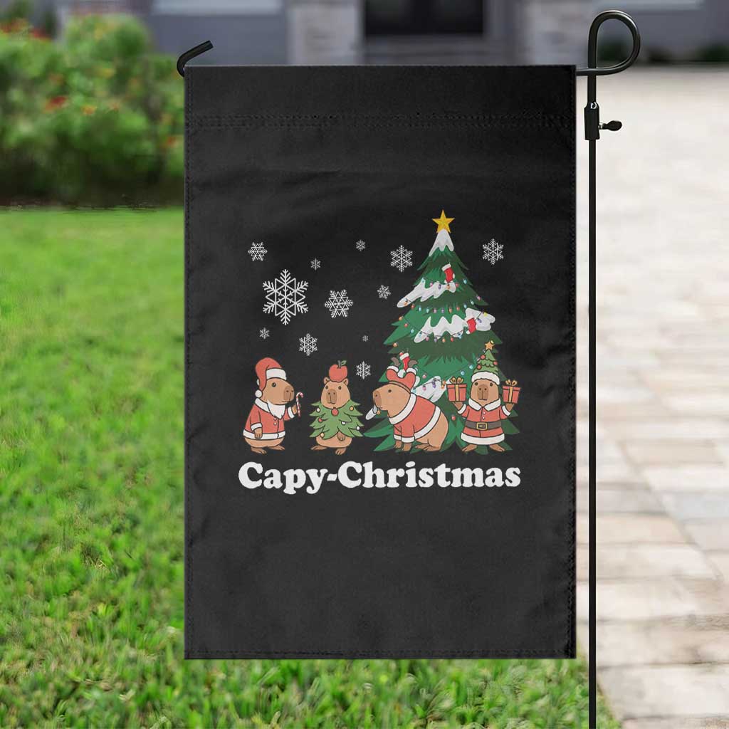 Christmas Capybara Garden Flag Funny Capy Xmas Gift Idea TS12 Print Your Wear
