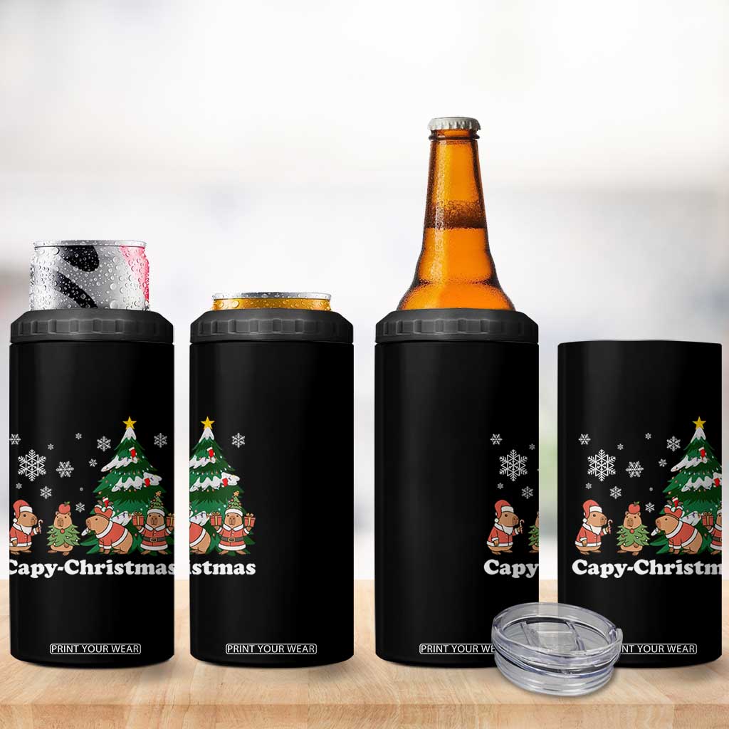 Christmas Capybara 4 in 1 Can Cooler Tumbler Funny Capy Xmas Gift Idea TS12 Print Your Wear