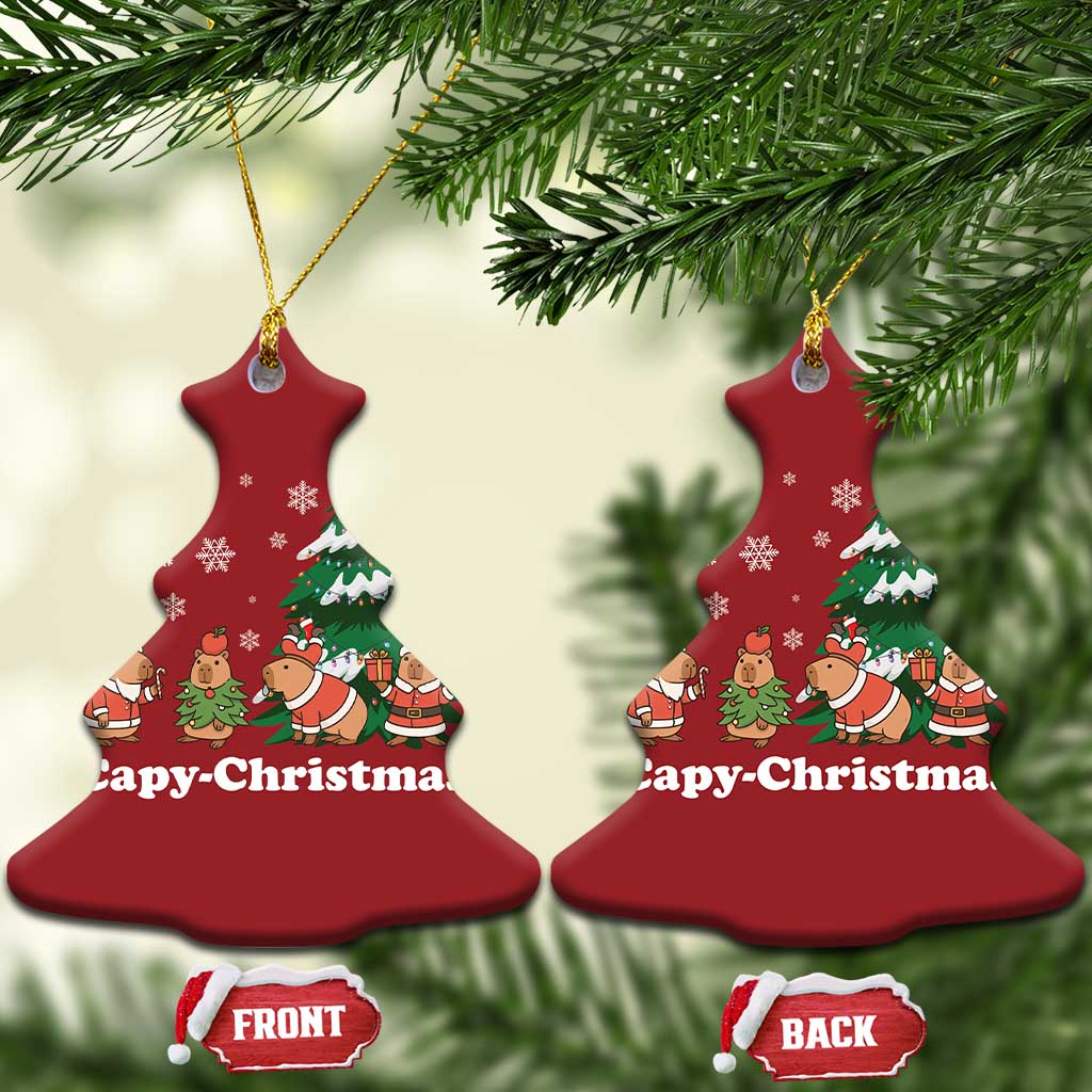 Xmas Capybara Christmas Ornament Funny Capy Xmas Gift Idea TS12 Christmas Tree Red Print Your Wear