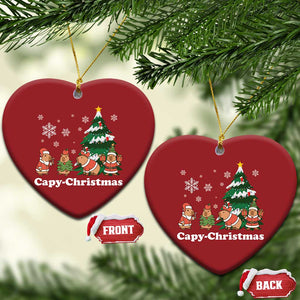 Xmas Capybara Christmas Ornament Funny Capy Xmas Gift Idea TS12 Heart Red Print Your Wear