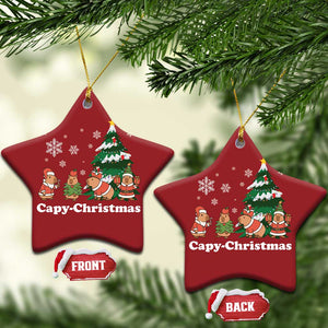 Xmas Capybara Christmas Ornament Funny Capy Xmas Gift Idea TS12 Star Red Print Your Wear
