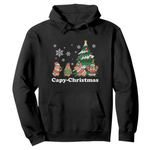 Christmas Capybara Hoodie Funny Capy Xmas Gift Idea TS12 Black Print Your Wear