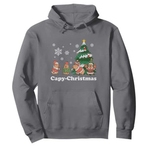 Christmas Capybara Hoodie Funny Capy Xmas Gift Idea TS12 Charcoal Print Your Wear
