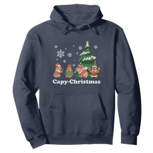 Christmas Capybara Hoodie Funny Capy Xmas Gift Idea TS12 Navy Print Your Wear