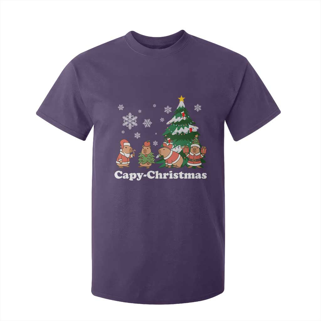 Christmas Capybara T Shirt For Kid Funny Capy Xmas Gift Idea TS12 Purple Print Your Wear