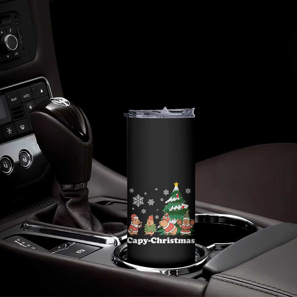 Christmas Capybara Skinny Tumbler Funny Capy Xmas Gift Idea TS12 Print Your Wear