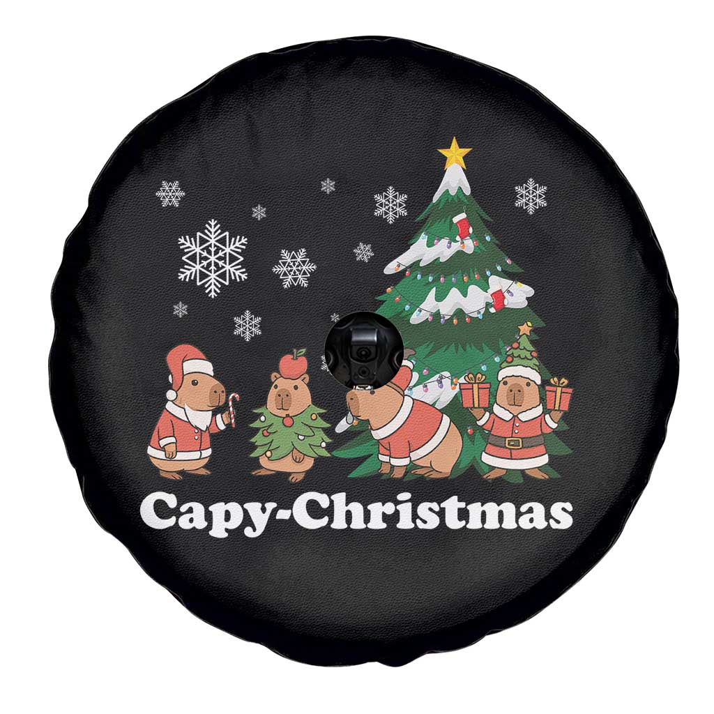Christmas Capybara Spare Tire Cover Funny Capy Xmas Gift Idea TS12 Print Your Wear