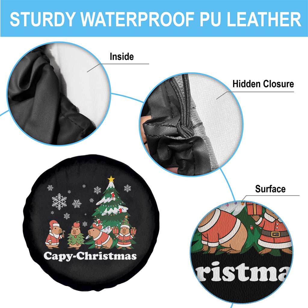 Christmas Capybara Spare Tire Cover Funny Capy Xmas Gift Idea TS12 Print Your Wear