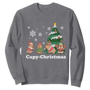 Christmas Capybara Sweatshirt Funny Capy Xmas Gift Idea TS12 Charcoal Print Your Wear