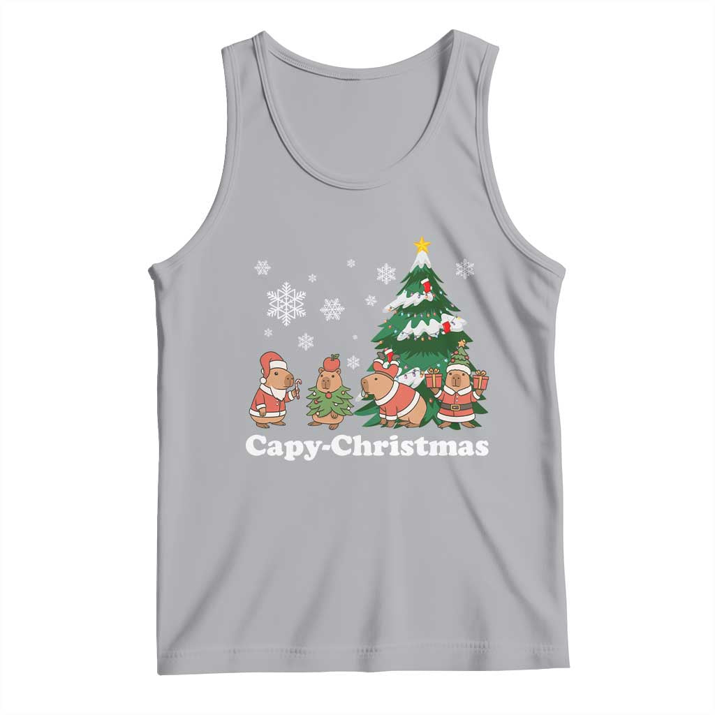 Christmas Capybara Tank Top Funny Capy Xmas Gift Idea TS12 Athletic Heather Print Your Wear