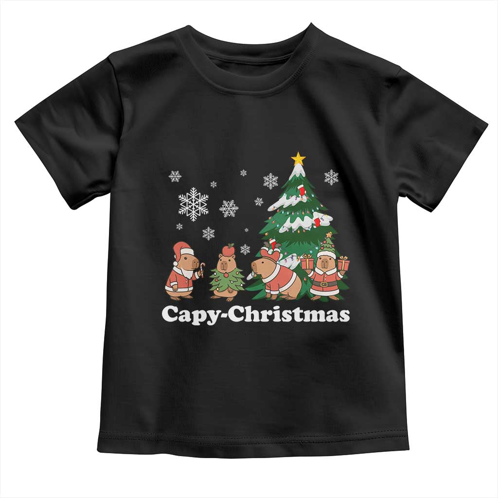 Christmas Capybara Toddler T Shirt Funny Capy Xmas Gift Idea TS12 Black Print Your Wear