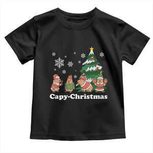 Christmas Capybara Toddler T Shirt Funny Capy Xmas Gift Idea TS12 Black Print Your Wear