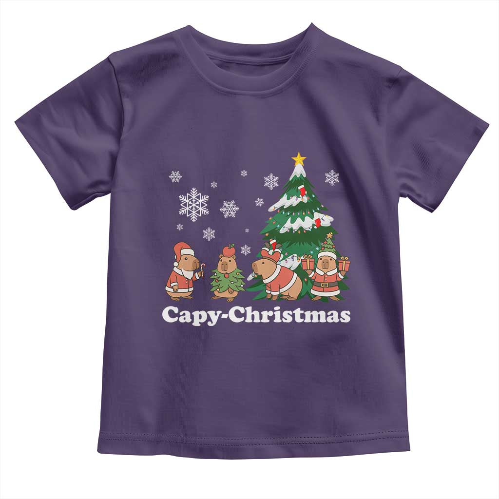 Christmas Capybara Toddler T Shirt Funny Capy Xmas Gift Idea TS12 Purple Print Your Wear