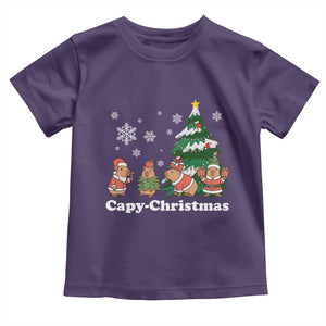 Christmas Capybara Toddler T Shirt Funny Capy Xmas Gift Idea TS12 Purple Print Your Wear