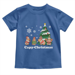 Christmas Capybara Toddler T Shirt Funny Capy Xmas Gift Idea TS12 Royal Blue Print Your Wear