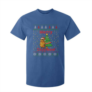Funny Merry Capymas T Shirt For Kid Capybara Christmas Party TS12 Royal Blue Print Your Wear