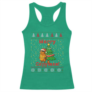 Funny Merry Capymas Racerback Tank Top Capybara Christmas Party TS12 Irish Green Print Your Wear