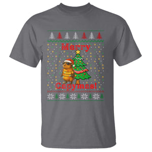 Funny Merry Capymas T Shirt Capybara Christmas Party TS12 Charcoal Print Your Wear