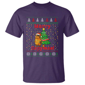Funny Merry Capymas T Shirt Capybara Christmas Party TS12 Purple Print Your Wear