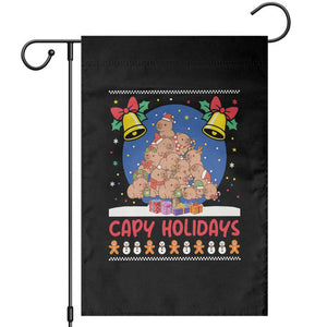 Capybara Christmas Tree Garden Flag Funny Capy Holidays Gift TS12 Black Print Your Wear