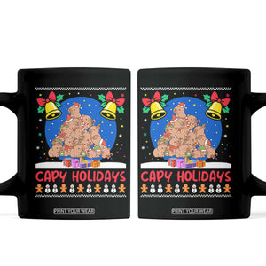 Capybara Christmas Tree Coffee Mug Funny Capy Holidays Gift TS12 Black Print Your Wear