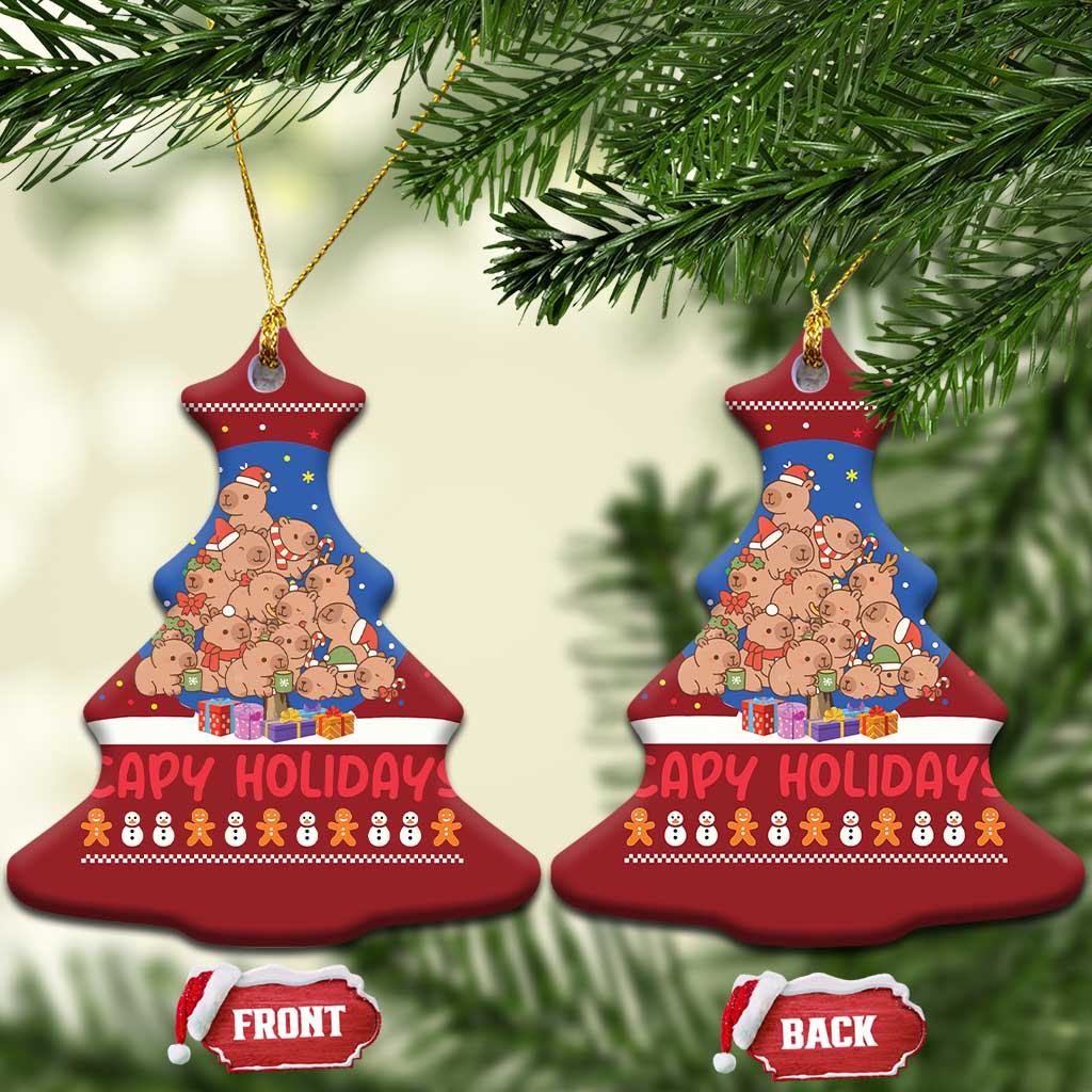 Capybara Xmas Tree Christmas Ornament Funny Capy Holidays Gift TS12 Christmas Tree Red Print Your Wear